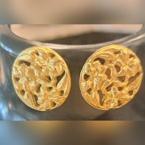 Vintage Elegant Gold Floral Earrings